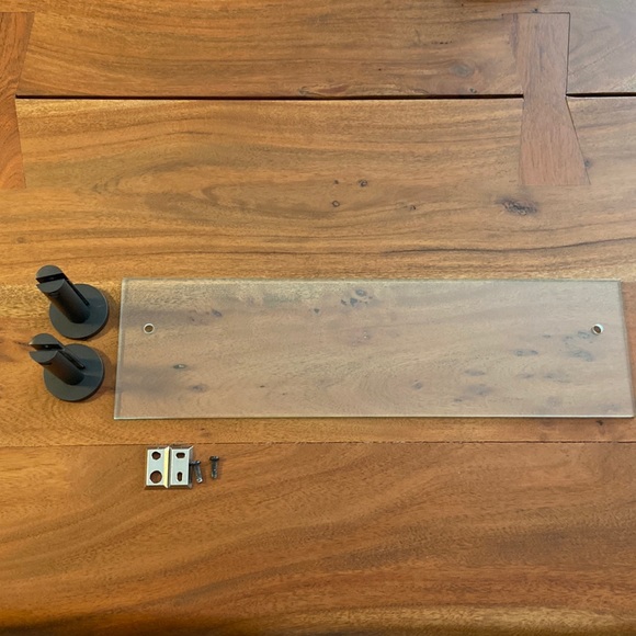 West Elm Modern Overhang Glass Bathroom Shelf in Dark Bronze - Picture 2 of 12